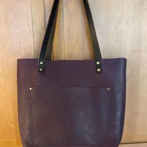 Elegant Purple Leather Tote Bag
